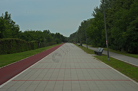 徒步 慢跑和自行车足迹的空板路图片