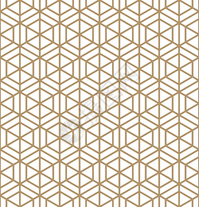 基于日本饰品 Kumik 的无缝模式织物纺织品激光圆形装饰品插图角落马赛克格子六边形图片