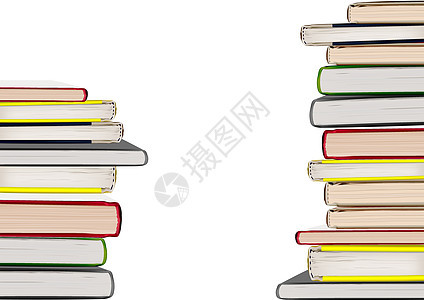 书本堆叠插图图书馆智慧大学文学教科书出版物教育学习学校图片
