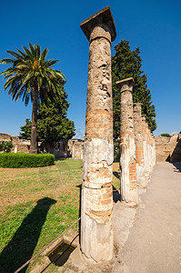 古罗马城市庞贝城的废墟 被摧毁城市旅游石头火山纪念碑考古学古物吸引力古董街道图片