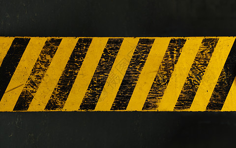 黄色背景与黑色 grunge 危险标志建造警报警告风化横幅注意力水平边界工业对角线背景图片