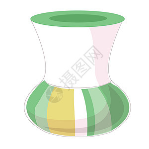 花瓶的矢量平面样式插图  Web 或任何设计的图标 在白色背景上被隔离制品陶瓷艺术陶器网络水壶风格店铺文化绿色图片