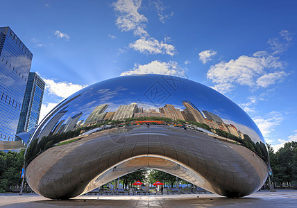 伊利诺伊州芝加哥云门建筑公园镜子地标吸引力旅行反射建筑学天空摩天大楼图片