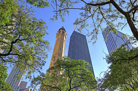 芝加哥水塔旅游建筑历史性大街市中心旅行城市石头建筑学摩天大楼图片