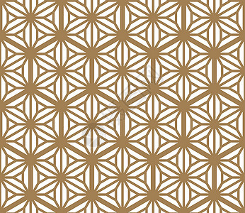 基于日本饰品 Kumik 的无缝模式六边形插图激光装饰品几何学艺术马赛克图案织物纺织品背景图片