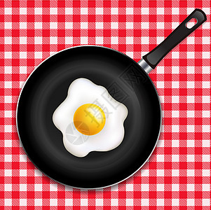 红色和白白英格汉的炸鸡蛋桌布图片