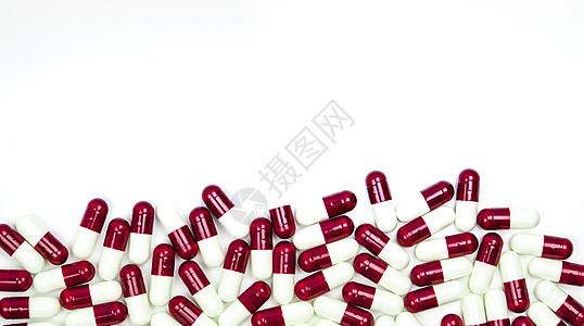 五颜六色的抗生素胶囊药片在白色背景下与复制空间分离 耐药 抗生素用药合理 卫生政策和医保理念药品健康保险疾病宏观制药药物工作室药图片