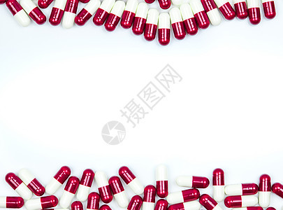 五颜六色的抗生素胶囊药片在白色背景下与复制空间分离 耐药 抗生素用药合理 卫生政策和医保理念医院科学储存宏观创造力工作室疾病药品图片