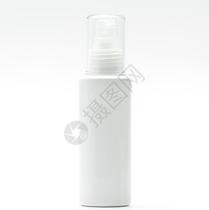 带泵的化妆品瓶隔离在白色背景空白标签上只需添加您自己的 tex图片