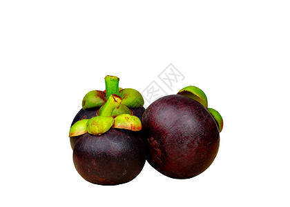 显示在与空间的白色背景隔绝的紫色皮肤的整个山竹果 来自泰国的热带水果 水果皇后 亚洲新鲜水果市场概念 单宁和氧杂蒽酮的天然来源情图片
