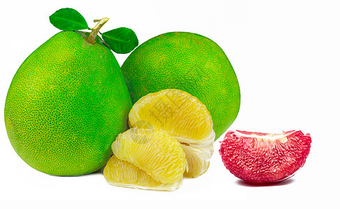 类黄酮红柚果肉与种子隔离在白色背景 泰国暹罗红宝石柚子 维生素 C 抗氧化剂 和钾的天然来源 延缓衰老的健康食品 柑橘类水果背景