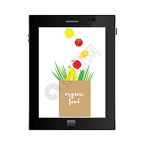 网上购物 平板电脑屏幕上的水果包营养销售折扣网络电子商务技术养分食物项目收藏图片