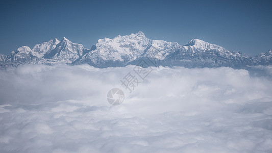 从飞机上看到的喜马拉雅山 尼泊尔顶峰蓝色环境地平线旅行天线冒险冰川高度高山图片