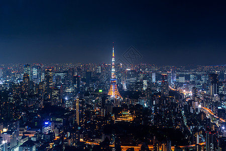 晚上东京市风景 日本建筑学天际旅行日落建筑物市中心摩天大楼蓝色运动建筑图片