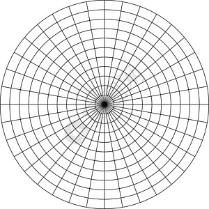由 10 个同心圆和 10 度阶梯组成的极地网格图片