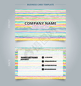 模板名片手绘水平图案柔和颜色 ba图片