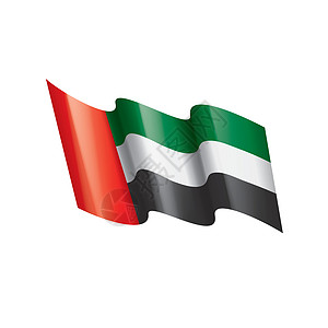 阿拉伯联合酋长国插图在白色背景上卡片爱国横幅飞行磁带乐队海浪框架边界流光图片