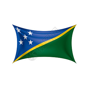 白色背景上的所罗门群岛插图世界爱国星星庆典国家黄色国籍丝带边界绿色图片