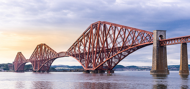 福特桥爱丁堡全景机车纪念碑峡湾历史性桥梁工程悬臂遗产世界旅行背景