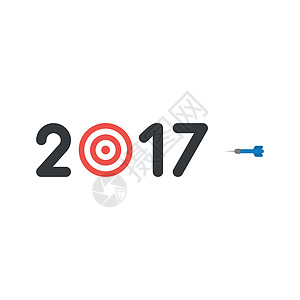 带有靶心和 dar 的 2017 年矢量图标概念图片