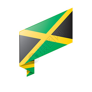 牙买加它制作图案庆典国家黑色全球旅行白色丝带框架黄色插图图片
