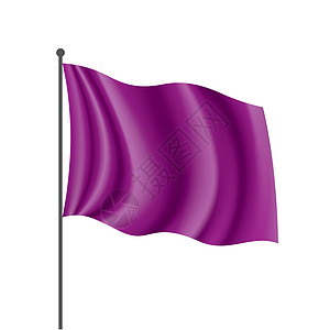 在白色背景上挥舞着紫色旗帜标签艺术丝带广告标准插图公告天鹅绒反射网络图片