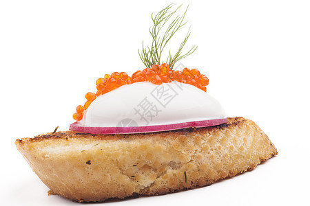 鱼子酱和面包玻璃鱼子小吃点心香菜盐渍早餐海鲜黄油奢华图片