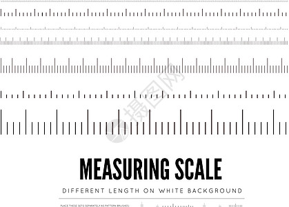 不同尺度 长度和形状的测量标尺 矢量元素公制工具显示器用户仪表数字指标适应症乐器单位图片