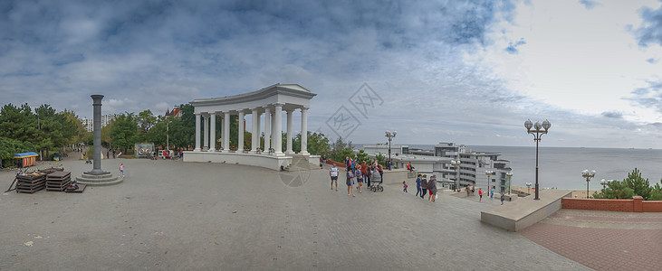 乌克兰奥德萨附近的切尔诺摩尔斯天体社论旅行楼梯地标历史柱廊柱子公园文化港口图片