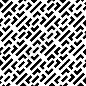 抽象的无缝图案背景 孤立在白色背景上的黑色几何设计元素的迷宫 它制作图案矢量艺术装饰织物打印插图绘画马赛克纺织品创造力装饰品图片