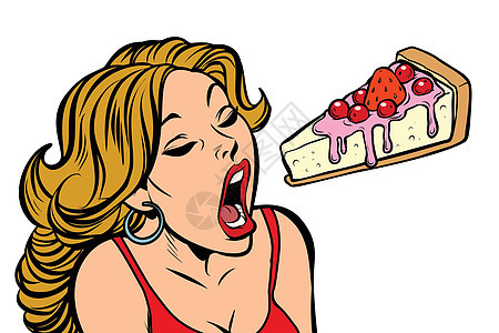 女人吃蛋糕 甜甜甜点图片