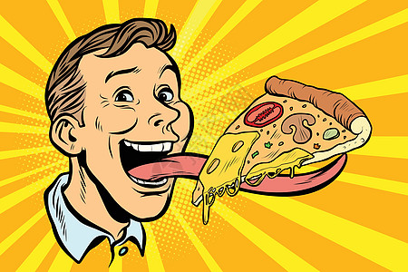 长舌披萨的人图片