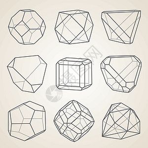 组的几何晶体矿物立方体金字塔石头珠宝六边形宝石奢华邀请函水晶图片