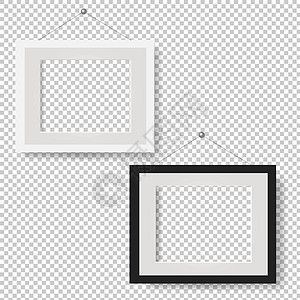 白色图片框架设置孤立透明背景( W)图片