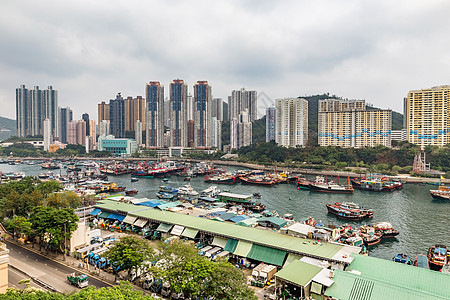 阿伯丁港阿伯丁台风掩蔽所日落摩天大楼观光景观旅行市中心建筑学天线港口村庄图片