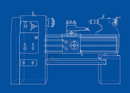 车床概念  3 的矢量渲染铣削生产乐器工业工厂草图金工车削数控工程图片