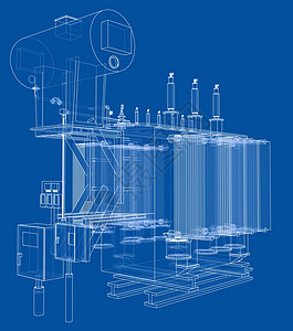 高压变压器概念力量渲染工业电压草图变压器变电站技术车站电缆图片