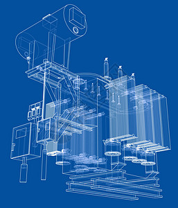 高压变压器概念车站技术电压电气工业工程渲染力量草图变压器图片