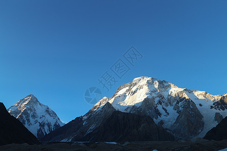 K2是世界第二高山 巴基斯坦卡拉库鲁姆山脉背包碎石崎岖戏剧性冰川荒野蓝色登山首脑顶峰图片