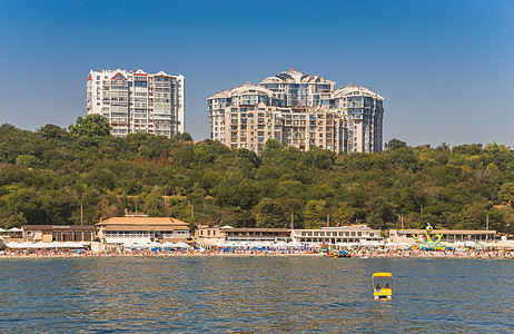 乌克兰敖德萨Langeron海滩巡航住宅酒店生态海岸气候城市晴天天空娱乐图片