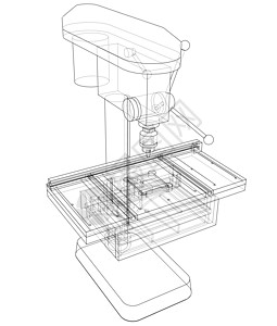 钻床概念主轴工业草图技术力量桌子钻孔长椅渲染生产图片