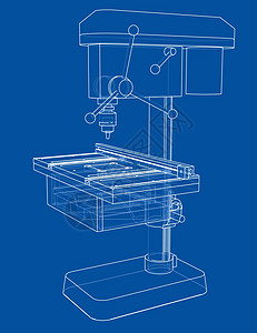 钻床概念生产工具工程渲染工业工厂加工车床技术桌子图片