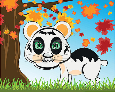 在 tre 下的自然动物熊猫卡通图片