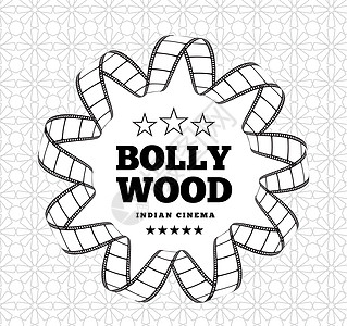 Bollywood是印度传统电影 用胶片条绘制矢量图图片