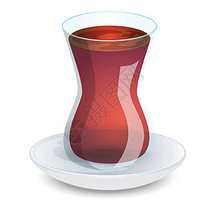 透明的茶杯 茶托在透明的背景上被隔离 经典红茶 矢量图图片