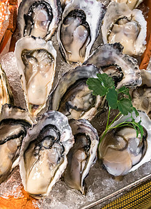 冰上海食美味海鲜自助餐橙子动物冷藏牡蛎食物主菜对虾图片