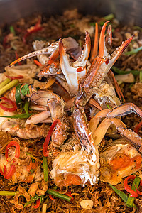 蒸汽螃蟹午餐贝类龙虾美食海鲜寿司海洋盛宴食物餐厅图片