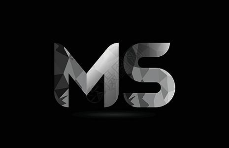 和黑白字母字母ms ms s 徽标组合商业黑色白色公司身份标识插图图片