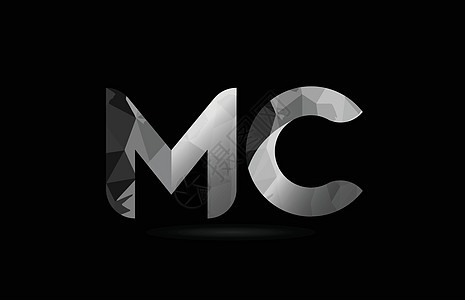 黑色和白色字母缩写 mc m c 徽标组合公司身份商业标识插图图片