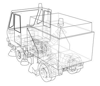 小街清洁小车概念路面沥青工程运输引擎草图卡车运动技术服务图片